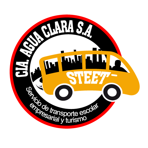 Logo corporativo de transporte escolar institucional y turístico Agua Clara S.A.